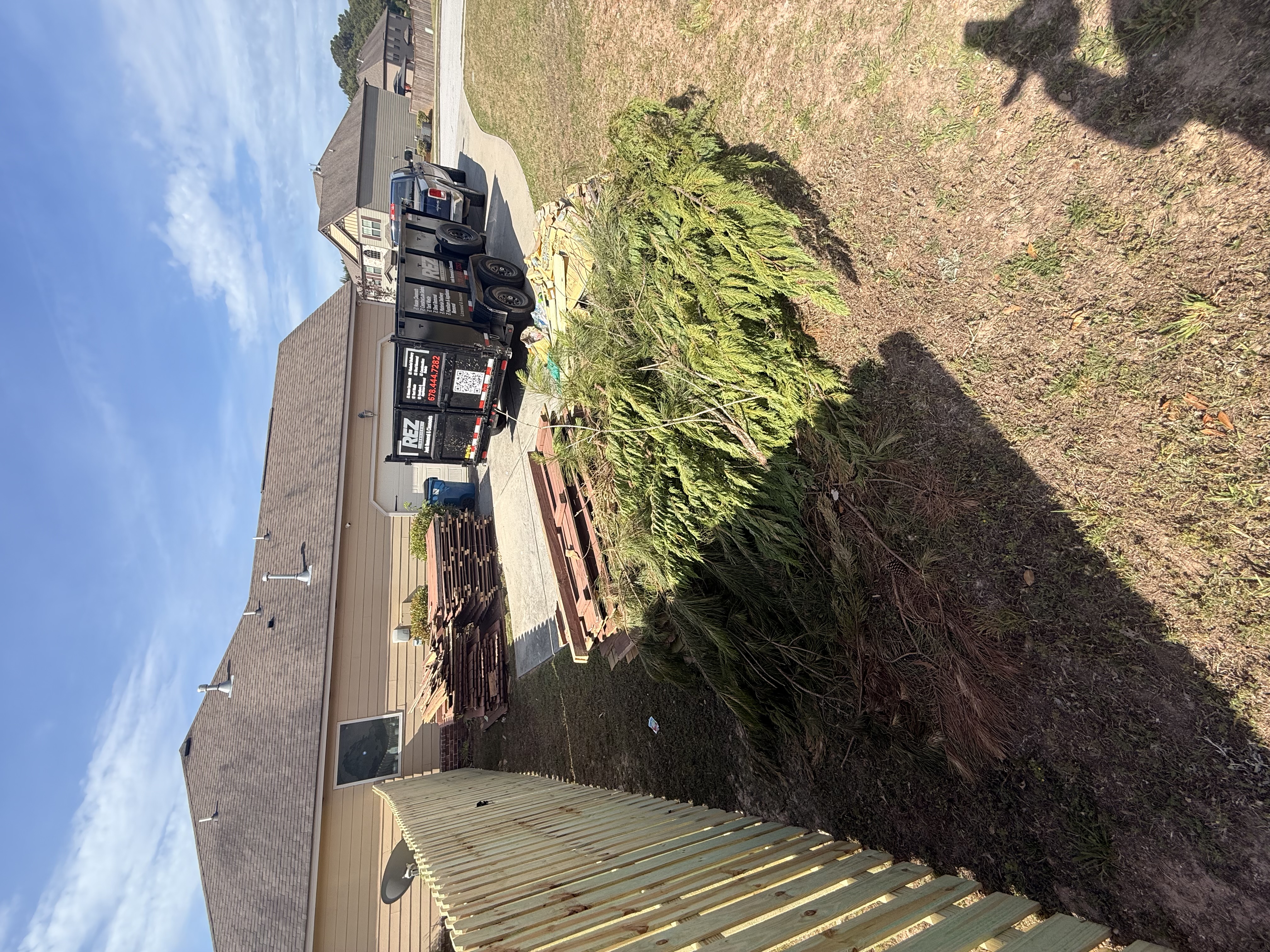 Yard before REZ Services yard waste and storm debris removal